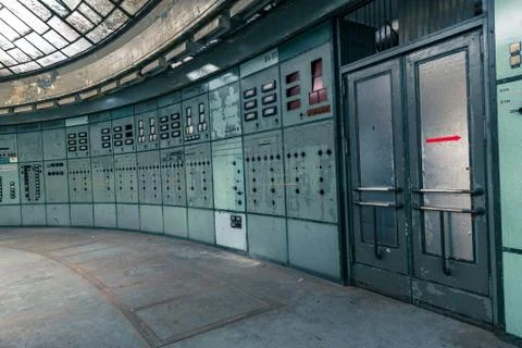Illuminated control room Stock Photos