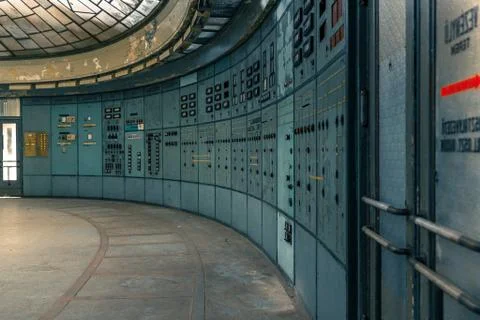 Illuminated control room Stock Photos