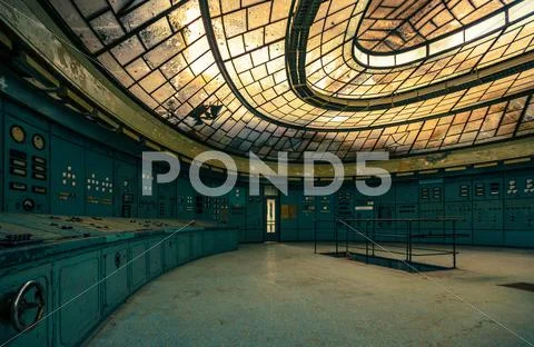 Illuminated control room Stock Photos