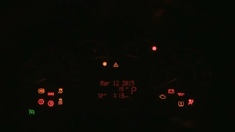 Illuminated dashboard speedometer close up 2017 RAM Promaster City Wagon SLT Stock Footage 159919368