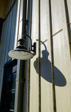 Illuminated decorative lighting elements on the exterior faade of the Red F.. Foto stock