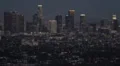 Illuminated Dusk Aerial View Los Angeles Downtown Skyline Financial District LA HD Footage