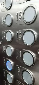 Illuminated elevator buttons Foto stock