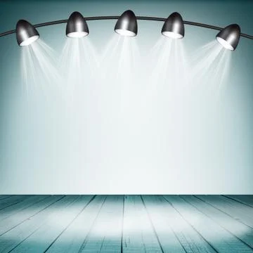 Illuminated empty concert stage Stock Illustration