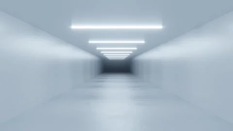 Illuminated Empty Corridor looping seamless 3 render animation Stock Footage 289688811