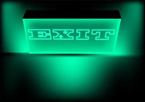 Illuminated exit sign Stock Illustration