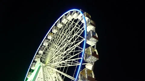 Illuminated ferris wheel .Full hd video Stock Footage 112647655
