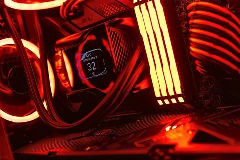  Illuminated Gaming PC with High-Tech Components and LED Lighting Milan, I... Foto stock