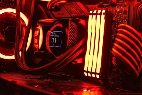  Illuminated Gaming PC with High-Tech Components and LED Lighting Milan, I... Foto stock