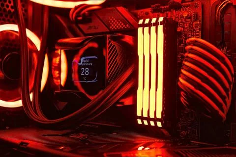 Illuminated Gaming PC with High-Tech Components and LED Lighting Milan, I... Foto stock