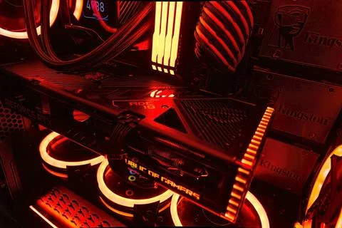  Illuminated Gaming PC with High-Tech Components and LED Lighting Milan, I... Foto stock