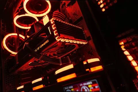  Illuminated Gaming PC with High-Tech Components and LED Lighting Milan, I... Foto stock