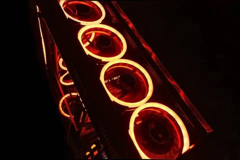  Illuminated Gaming PC with High-Tech Components and LED Lighting Milan, I... Foto stock