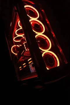  Illuminated Gaming PC with High-Tech Components and LED Lighting Milan, I... Foto stock