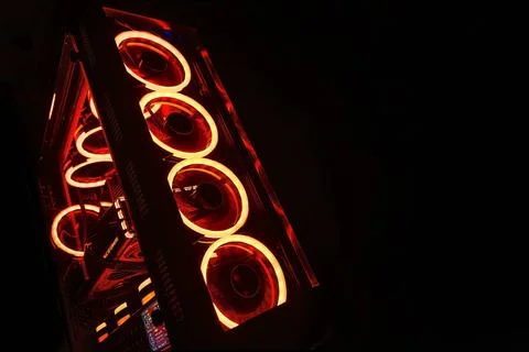  Illuminated Gaming PC with High-Tech Components and LED Lighting Milan, I... Foto stock