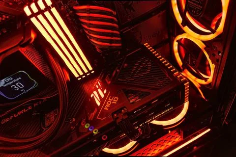  Illuminated Gaming PC with High-Tech Components and LED Lighting Milan, I... Foto stock