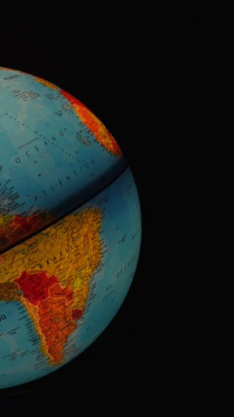 Illuminated Globe on Black Background Vertical Video Vídeos de archivo 337037438