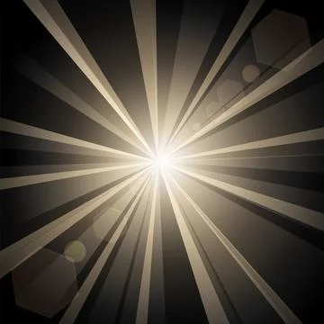 Illuminated Gold Light In Darkness, Vector Illustration Illustrazione stock