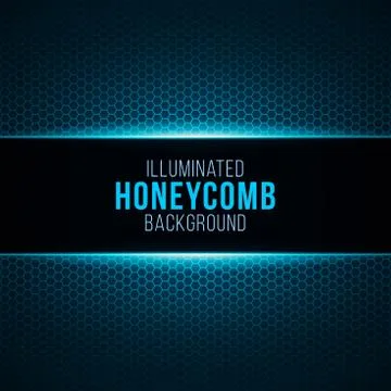 Illuminated gradient background with honeycomb pattern Illustrazione stock