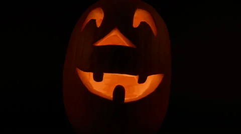 Illuminated halloween pumpkin Video stock 69009162