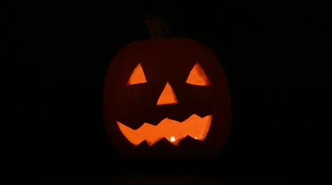 Illuminated halloween pumpkin Video stock 69009301