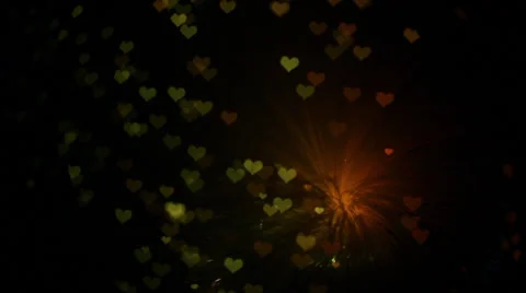 Illuminated hearts background Video stock 35576190