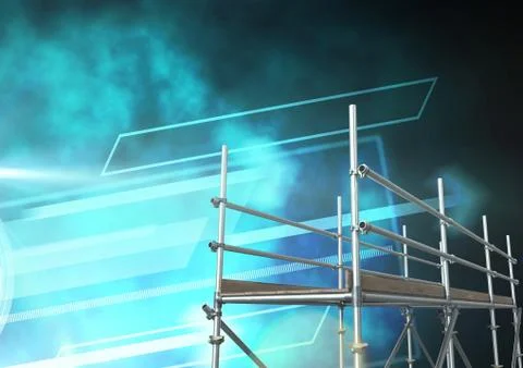 Illuminated interface with 3D Scaffolding Illustrazione stock