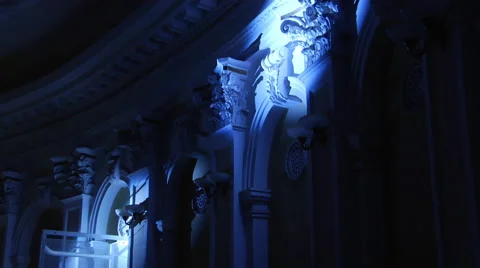 Illuminated interior in theatre Stock Footage 44934070