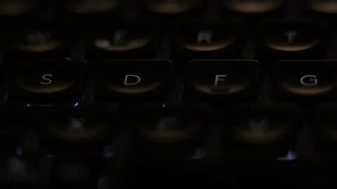 Illuminated Keyboard. German Computer Keyboard Stock Footage 196523219