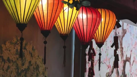 Illuminated Lanterns in Sequence Stock Footage 289179626