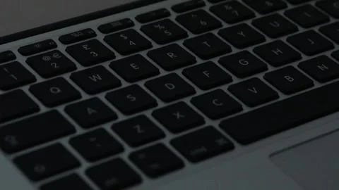 Illuminated Laptop Computer Keyboard Keys Stock Footage 241259506