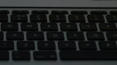 Illuminated Laptop Computer Keyboard Keys Stock Footage 241259553