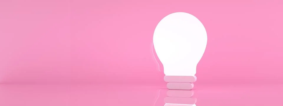 Illuminated light bulb panoramic Stock Illustration