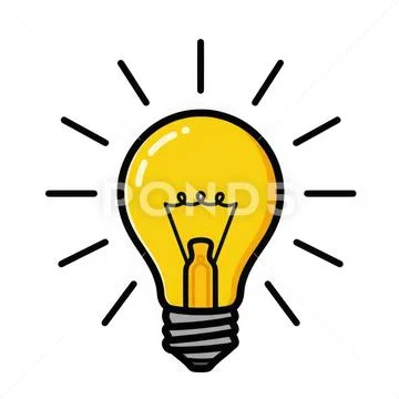 Illuminated light bulb symbolizing innovation and ideas isolated on white b.. PSD Template