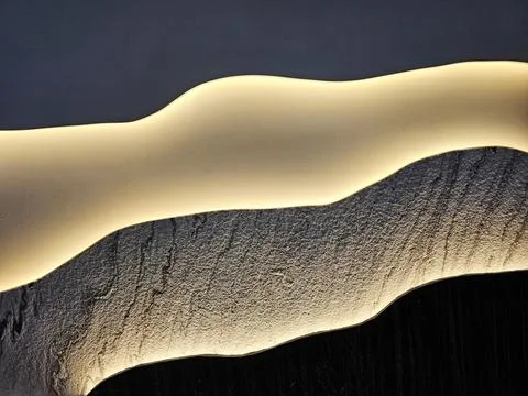 Illuminated Light on the Wall. Stock Photos