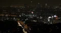 Illuminated Los Angeles Skyline, Aerial View, Hollywood tollway, infrastructure HD Footage