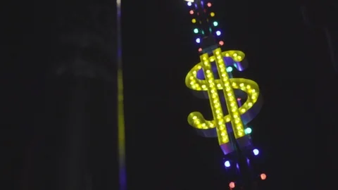 Illuminated marquee light bulb dollar sign Stock Footage 87159903