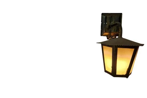 Illuminated metal lantern Stock Photos