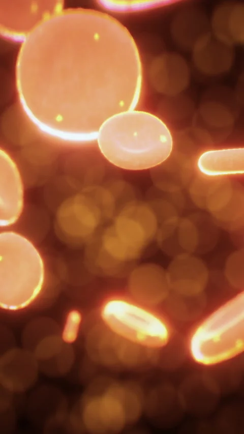 Illuminated micro particles dancing in a vibrant abstract space atmosphere Stock Footage 324498264