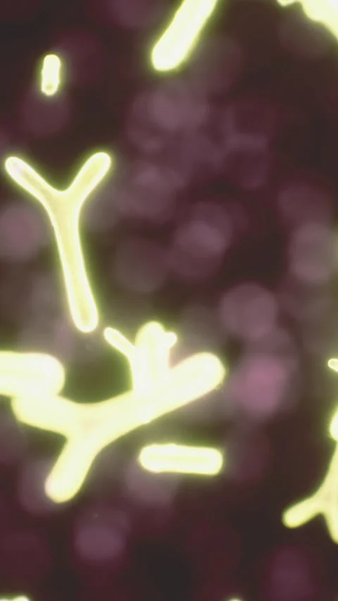 Illuminated micro world showcasing vibrant particles swirling in motion Stock Footage 329174452