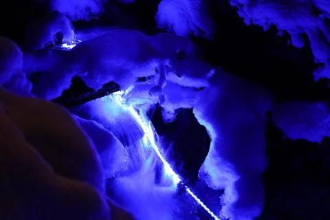 Illuminated mountain Stock Photos