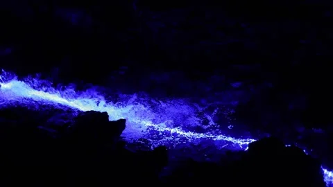 Illuminated mountain stream 스톡 동영상 327541667