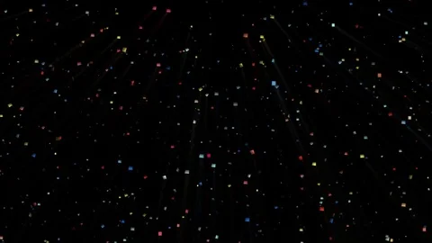 Illuminated Multicolor Flying Particles Stock Footage 78566339