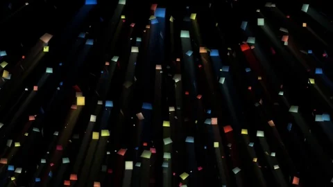 Illuminated Multicolor Flying Particles Stock Footage 78682704