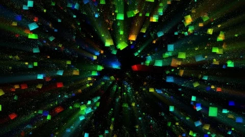 Illuminated Multicolor Flying Particles Stock Footage 78684661
