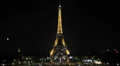 Illuminated Night Aerial View Paris Skyline, Eiffel Tower Traffic Jam Congestion HD Footage