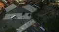 Illuminated Night Car Traffic Jam Busy Street Crowded Sidewalk Aerial View Tokyo HD Footage