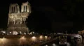 Illuminated Night Lights Nighttime Paris Touristic Boat Seine River Notre Dame HD Footage