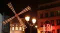 Illuminated Night Moulin Rouge Windmill Paris Can-Can Musical Show Performance HD Footage