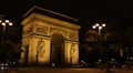 Illuminated Night Paris Arc de Triomphe Champs-Elysees Place Charles De Gaulle HD Footage